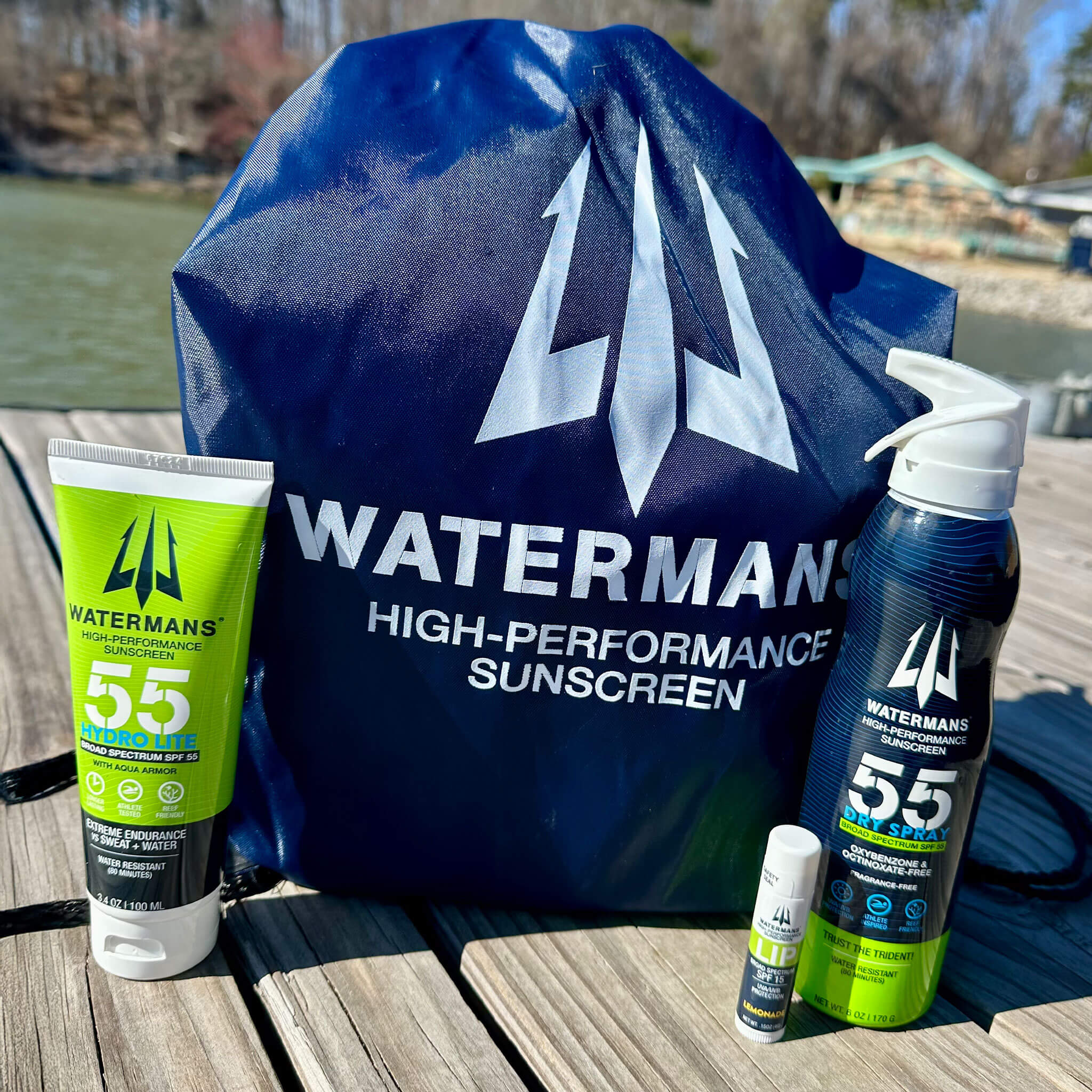 The Beach Kit contents laid out with Watermans sport bag