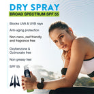 Watermans Dry Spray SPF 55 bottle detail view