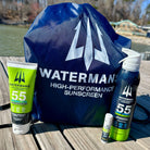 The Beach Kit contents laid out with Watermans sport bag